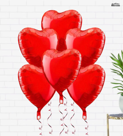 6pcs Heart shape Foil Balloons