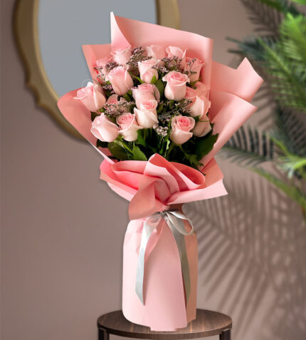 Happy Birthday Flowers - Pink Blossom - 20 Stems - Fresh Cut Flowers - Single Stem Bouquets