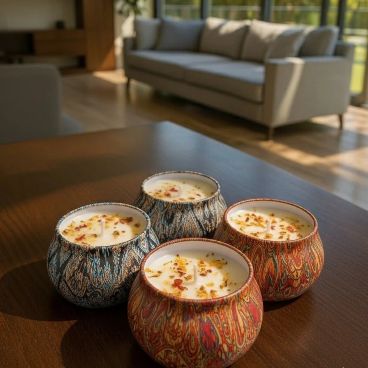 Decorative Floral Scented Tin Candles Decorative Floral Scented Tin Candles