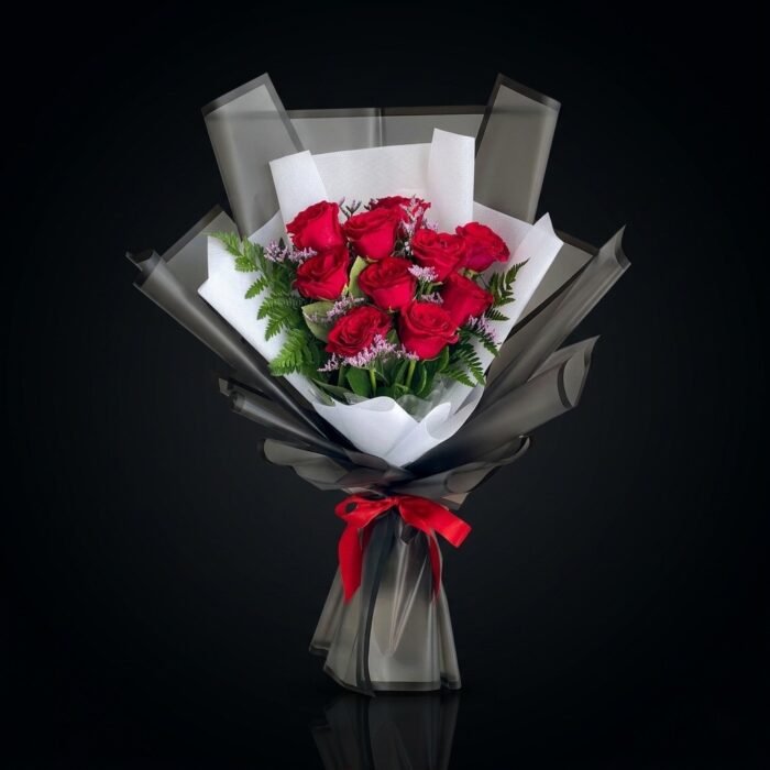 10 Red Roses Bouquet, luxury same day flower delivery in Dubai