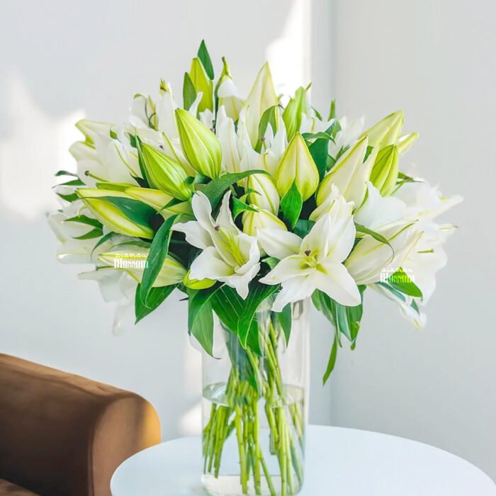 White Lilies In a Vase