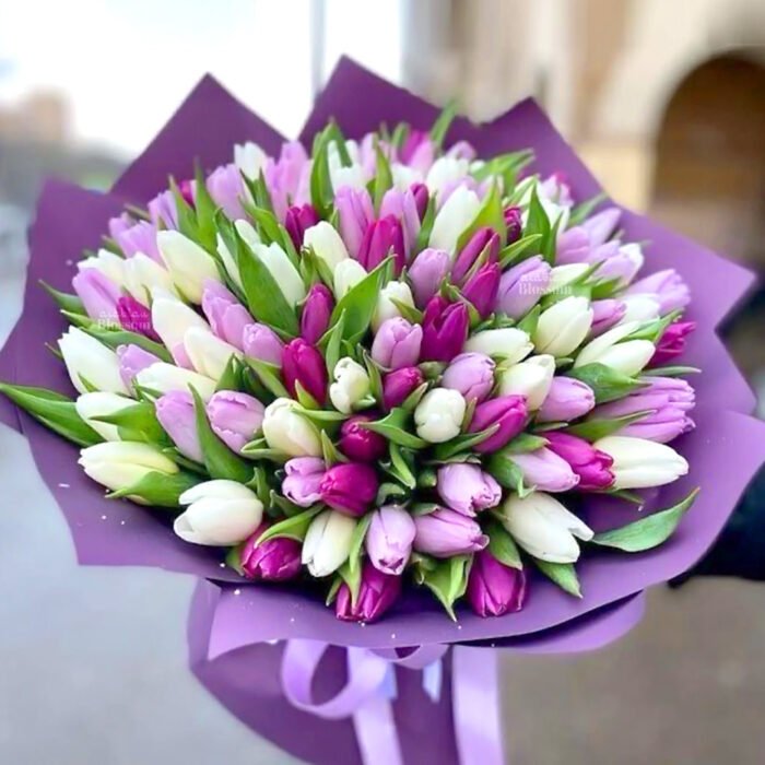 Tulips Mix Colors 100 Premium Tulips Bouquet New Born Baby Flowers