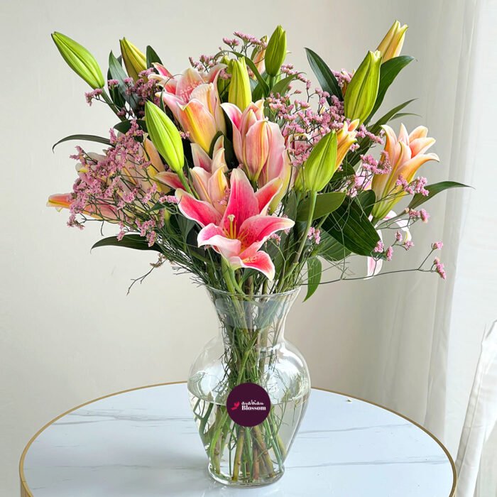 Pink Lilies in a Vase