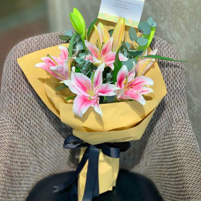 Gorgeous Lilies Pink Bouquet