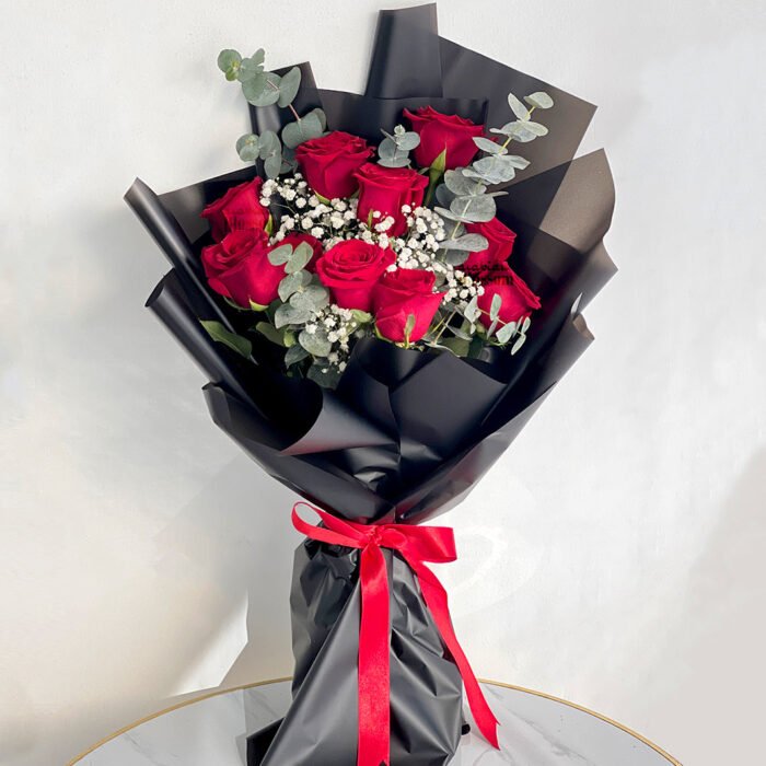 Red Roses Bouquet 11 Stems with Love