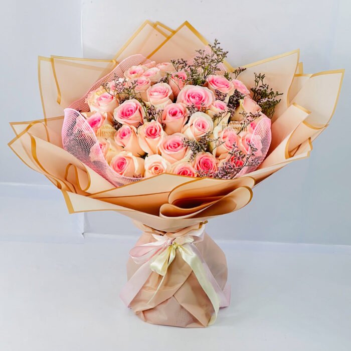 30 Premium Pink Roses Bouquet
