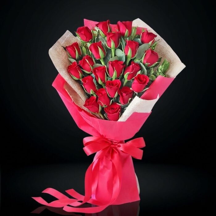 21 Red Roses Anniversary Bouquet, luxury flower delivery in Dubai