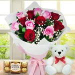 A Roses Teddy & Chocolate Combo