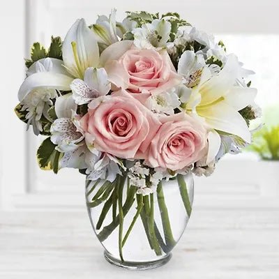 Graceful Lilies Alstroemeria Roses In a Vase