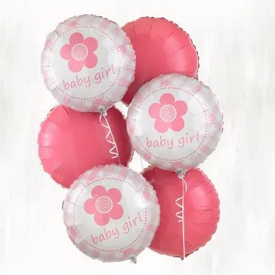 Baby girl mix pink foil balloons