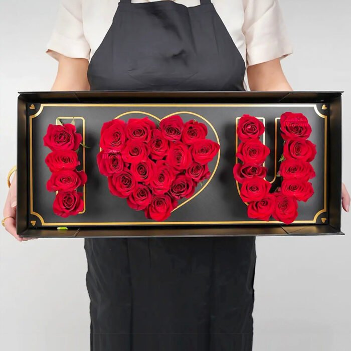 I Love You Flowers In Black Box