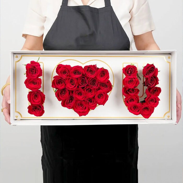 I Love You Flowers In White Box
