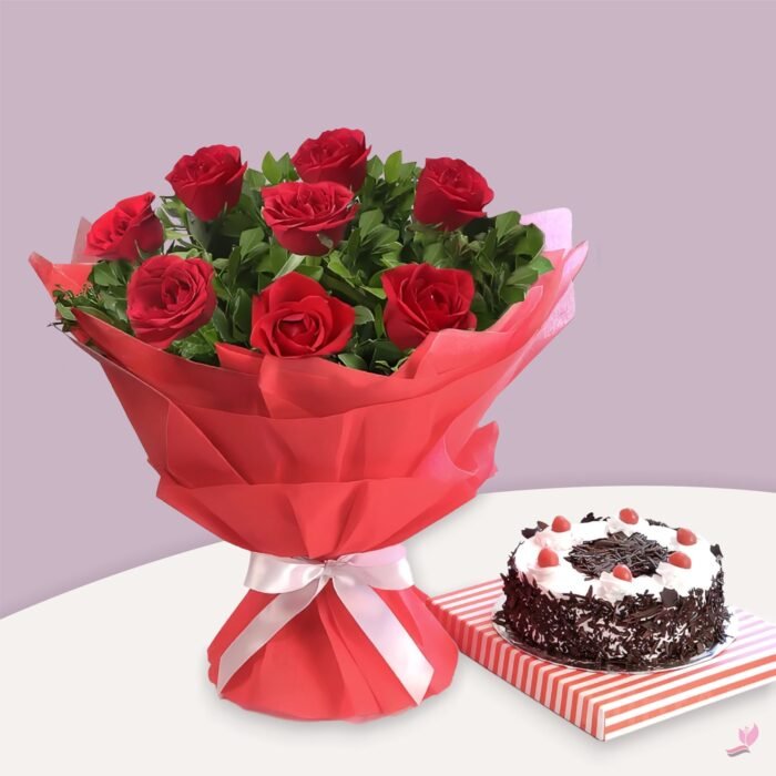 Red Roses Cake Combo