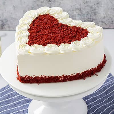 Red Velvet Heart Shaped Cake