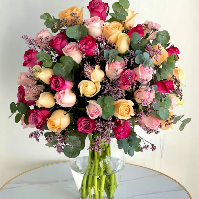 Pink, Purple & Peach Roses
