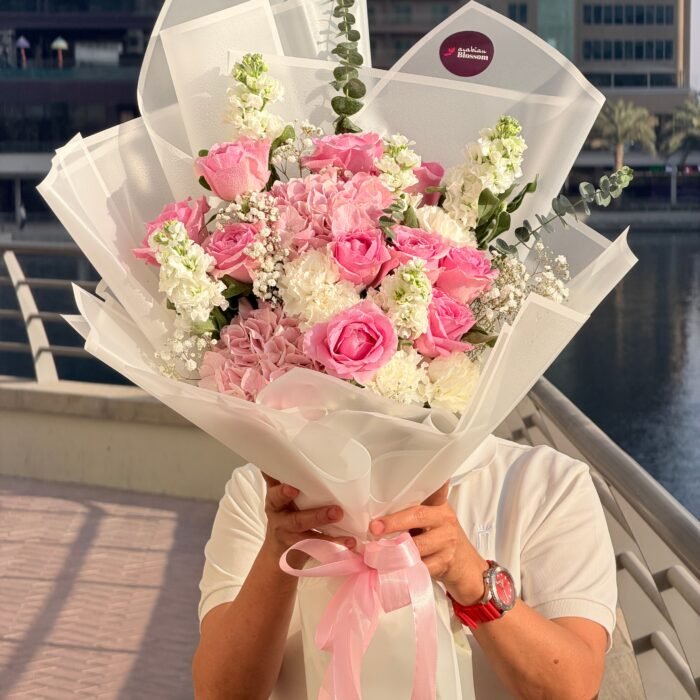 Luxury Pink Hydrangea Rose Bouquet