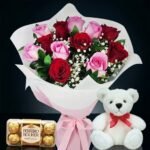 A Roses Teddy & Chocolate Combo