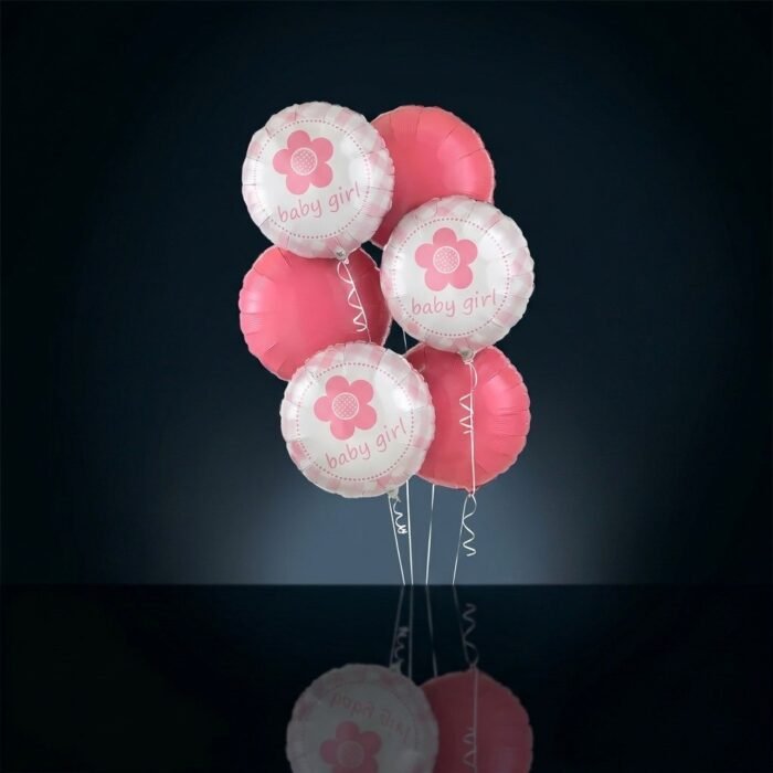 Baby Girl Pink Balloon Bunch, luxury same day gift delivery in Dubai