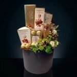 Godiva, Lindt and Ferrero Chocolate Box with Flowers